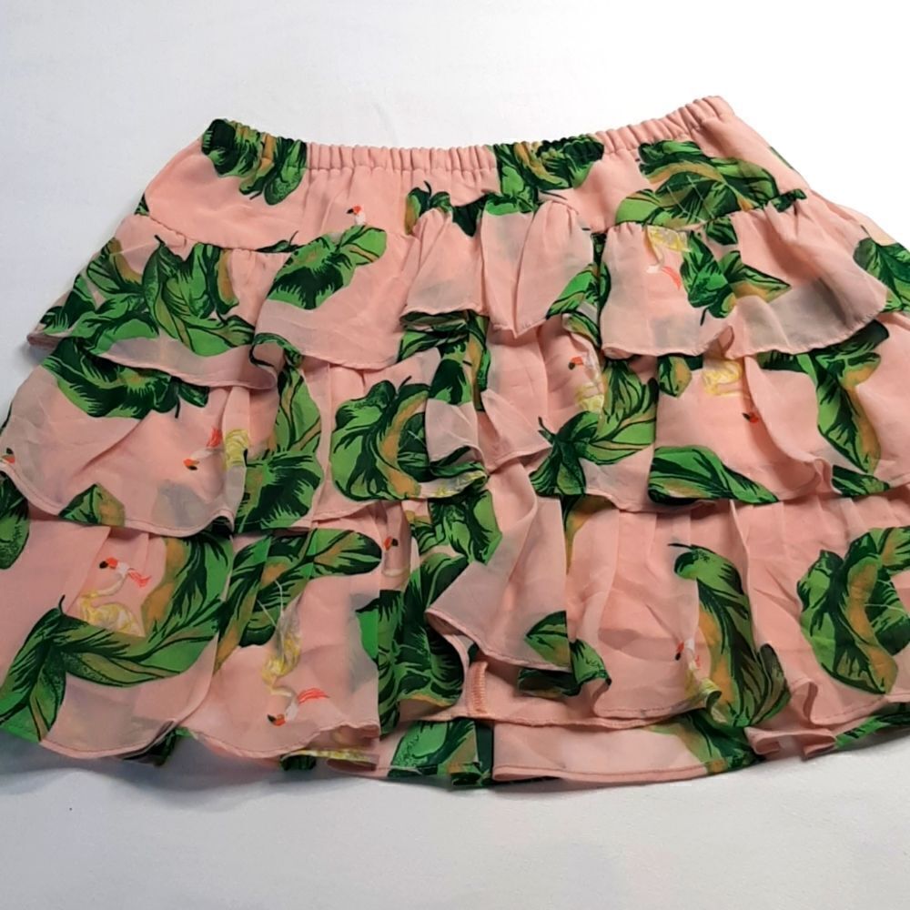 The Webster Miami Flamingo Ruffle Skirt sz S